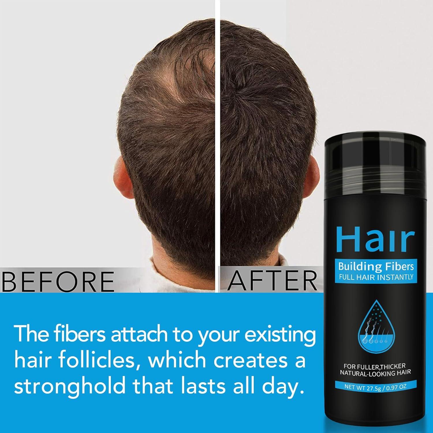 Premium Haarpuder Spray für Männer und Frauen - Haarverdichtung Schwarz