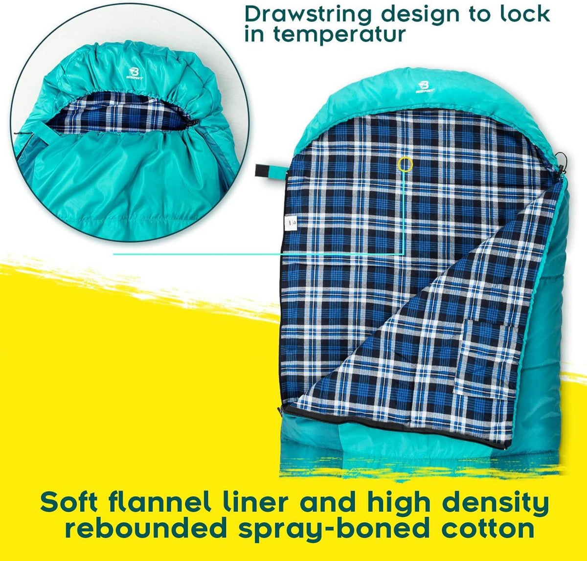 Schlafsack für Camping 3-4 Jahreszeiten -8 °C - 20°C | Winter