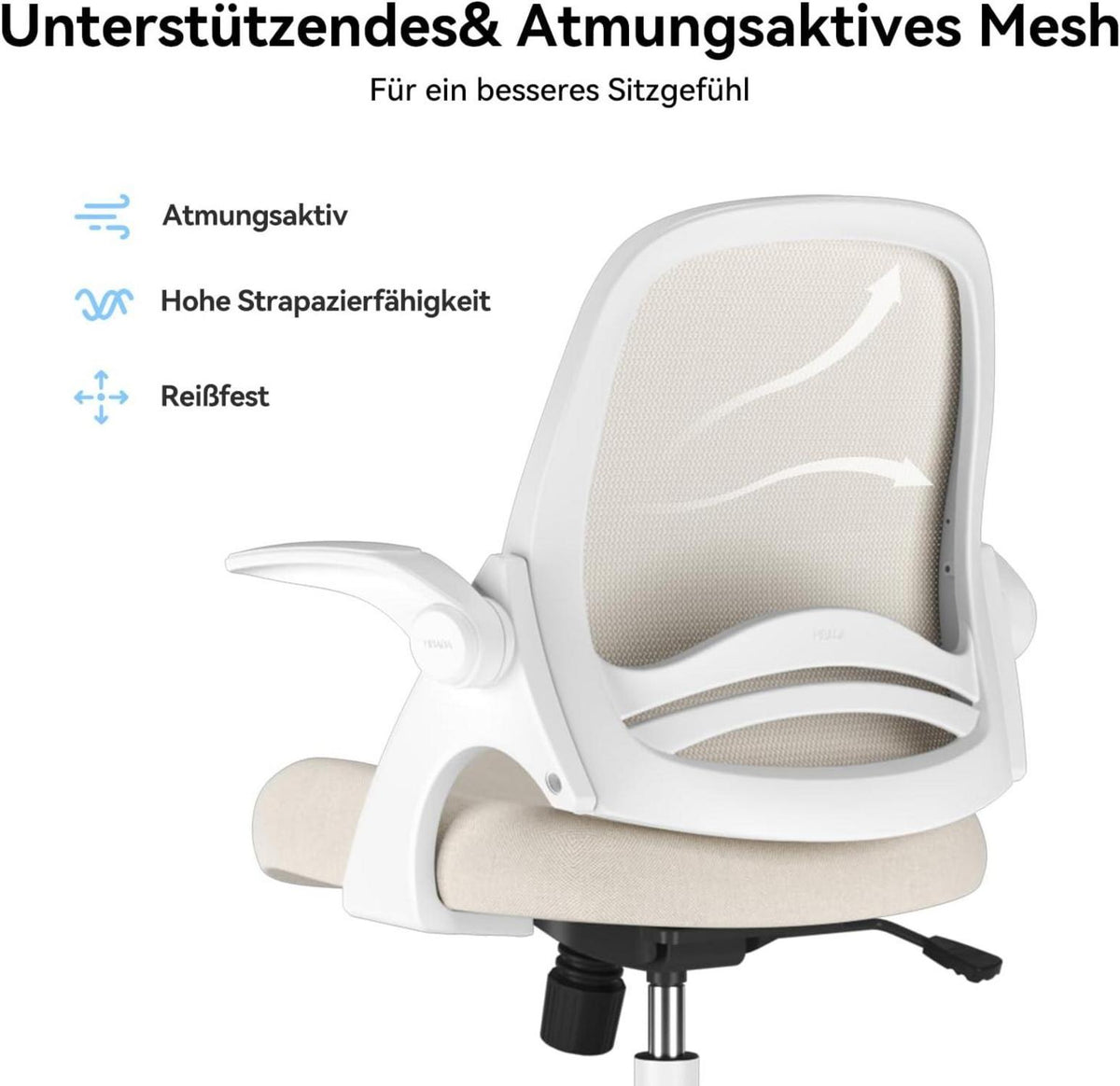 Hbada Ergonomischer Bürostuhl Mesh Schreibtischstuhl Armlehnen Höhenverstellbar