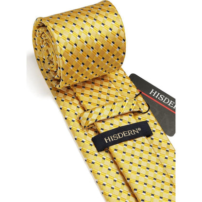 Krawatten & Einstecktuch Set Herren Gelb Gepunktet Formell Elegant