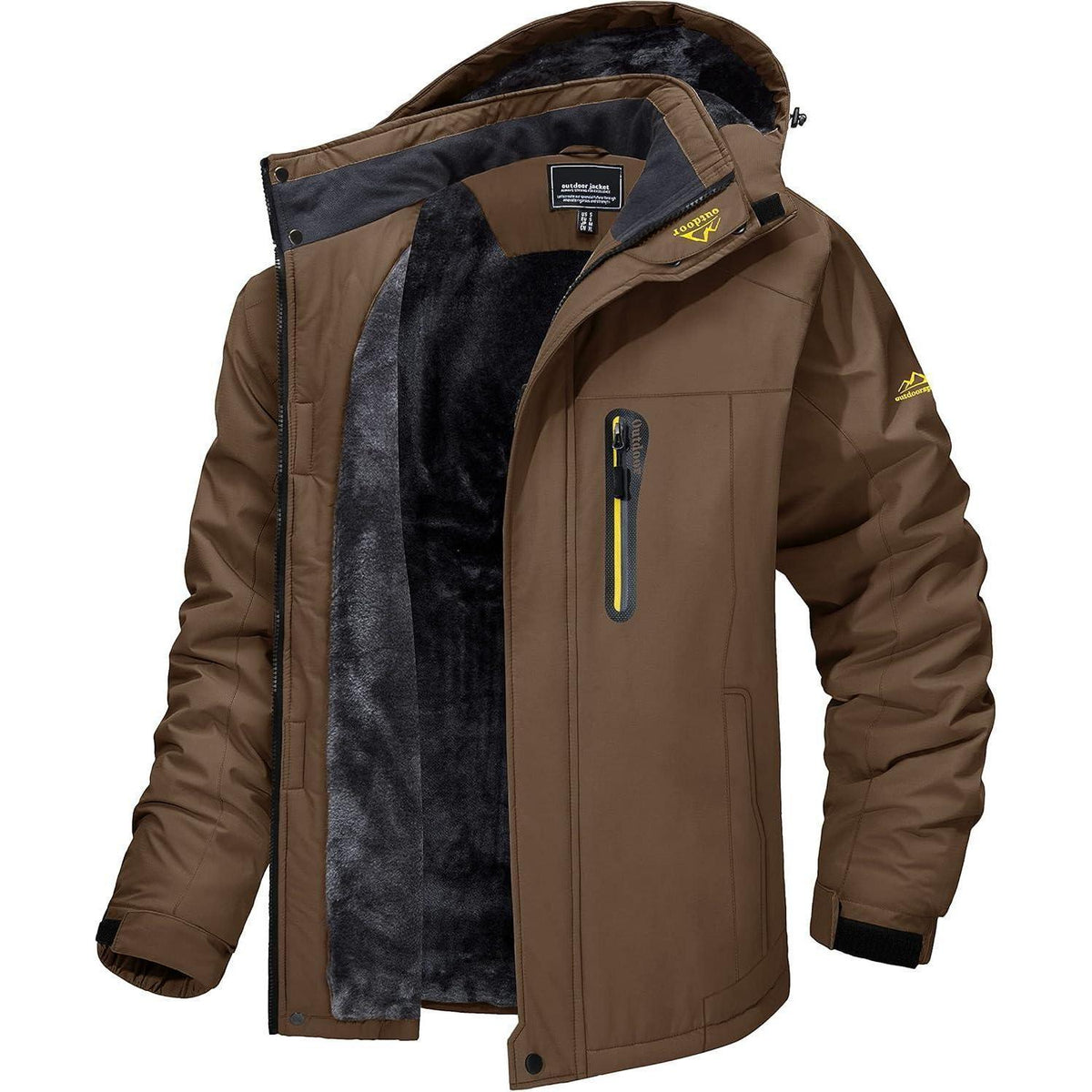 Herren Fleecejacke Winter Warm Gefüttert Skijacke Winddicht Wasserdicht