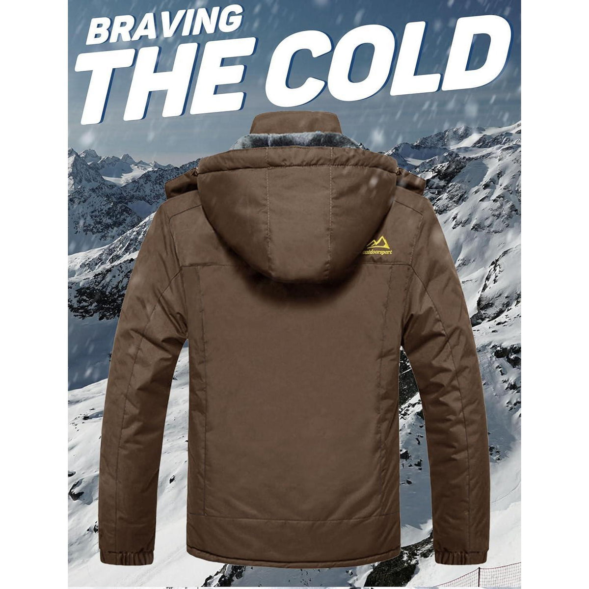 Herren Fleecejacke Winter Warm Gefüttert Skijacke Winddicht Wasserdicht