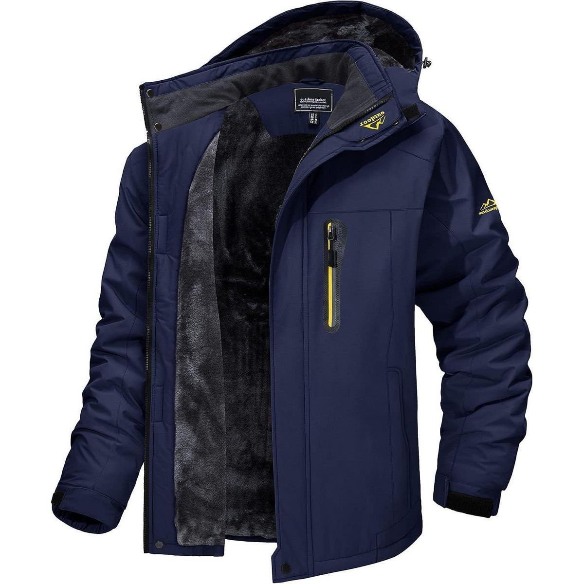 Herren Winterjacke Fleece gefüttert winddicht wasserdicht Dunkelblau 3XL