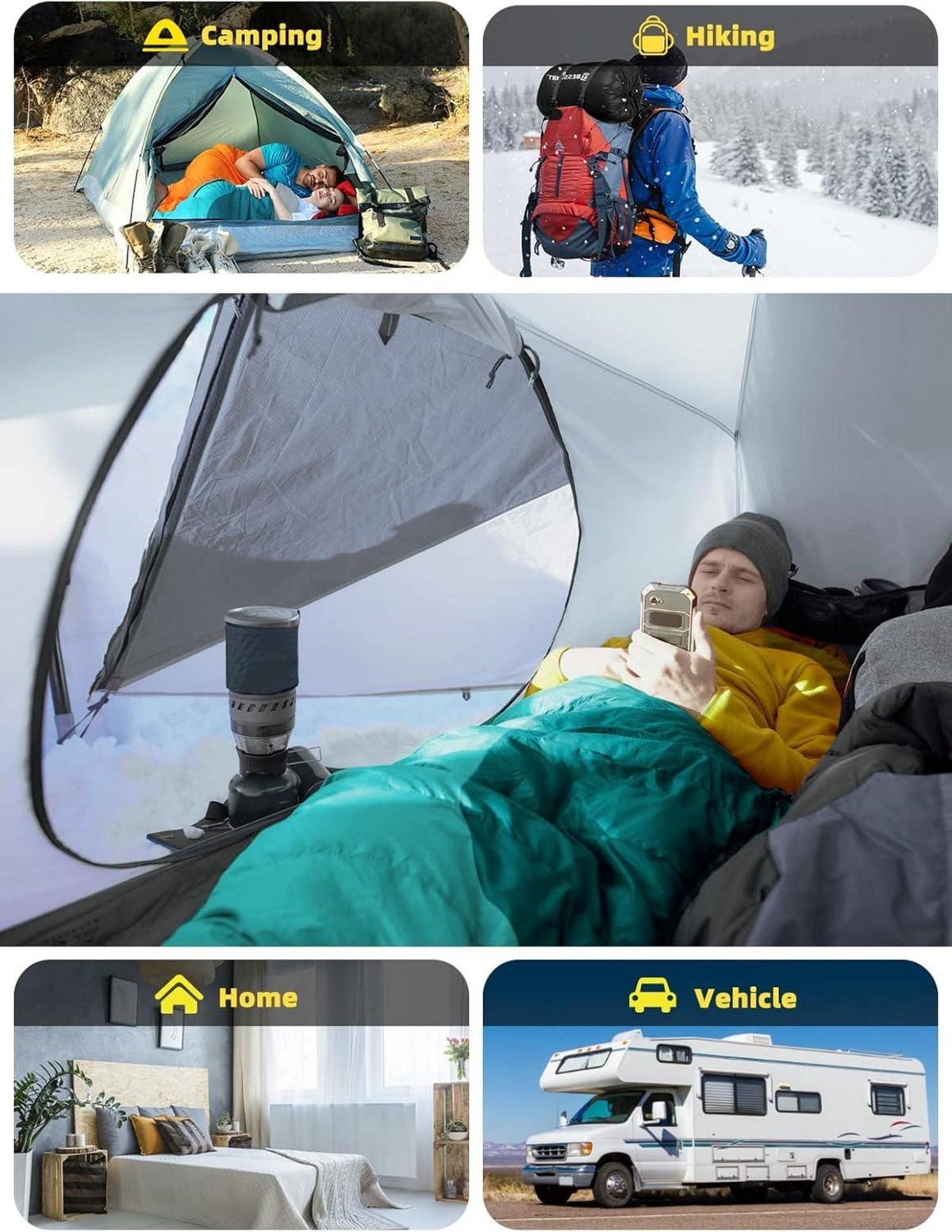 Schlafsack 4 Jahreszeiten Mumienschlafsack -10 ℃ - 15