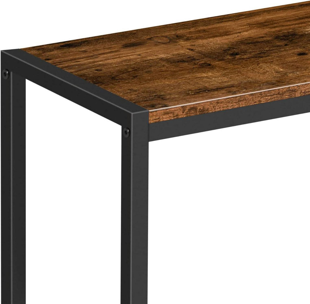 Industrie Design Sitzbank 120x30x46,5 cm Stahlrahmen Essbank Holzoptik
