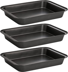 Rechteckige Antihaft-Backformen für Ofen, 3er Pack