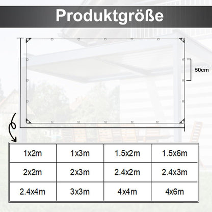 Wasserdichte Abdeckplane 2.4x4m – Transparent & Reißfest