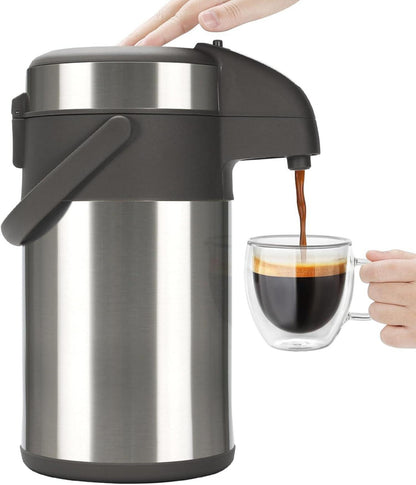 Thermoskannen 3,0 Liter Edelstahl Kaffeespender Pump Isolierkanne