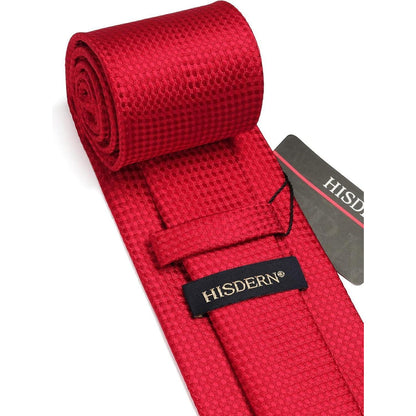 Herren Krawatten Set mit Einstecktuch Rot Elegant Business Hochzeit