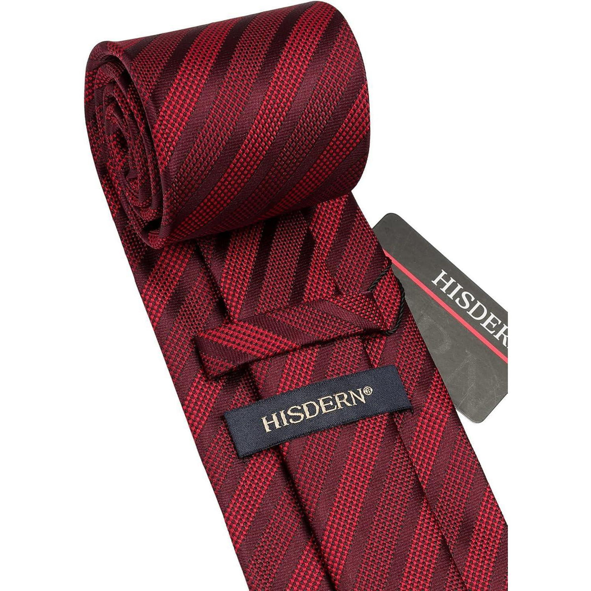 Krawatten & Einstecktuch Set Herren Bordeaux Rot Gepunktet Elegant
