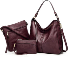 Pahajim 3er Set Handtaschen und Geldbörsen - PU Leder Damen Taschen