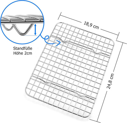 TEAMFAR Abkühlgitter aus Edelstahl 24,8cm*18,9cm*2cm, 2