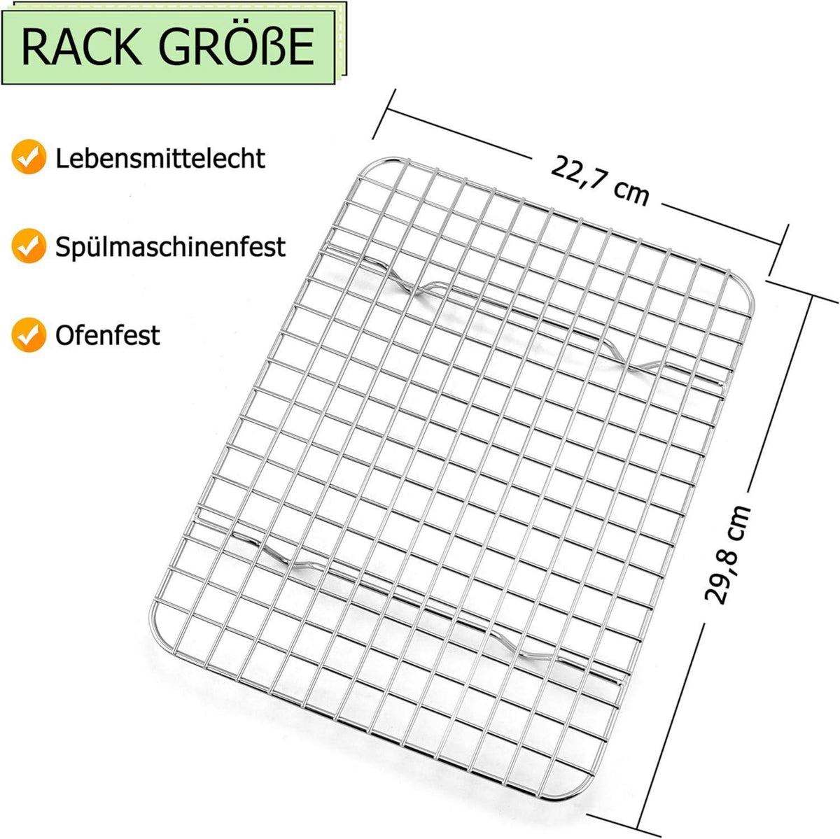 TEAMFAR Abkühlgitter Set Edelstahl Rechteckig 29,8cm*22,7cm