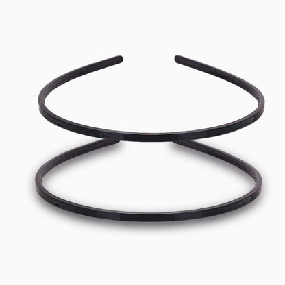2er Set Schwarze Kunststoff Stirnbänder mit Zähnen 6mm - Vielseitiges