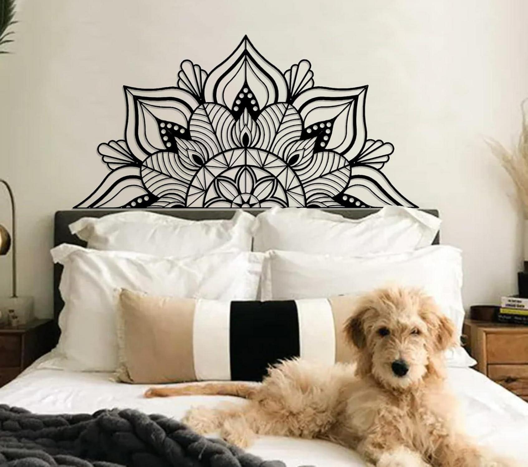 Große Metall-Mandala-Wanddekoration Lotusblumen-Wandkunst