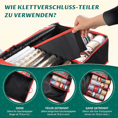 Geschenkpapier Aufbewahrungstasche Organizer Oxford-Gewebe 102x35x15 cm