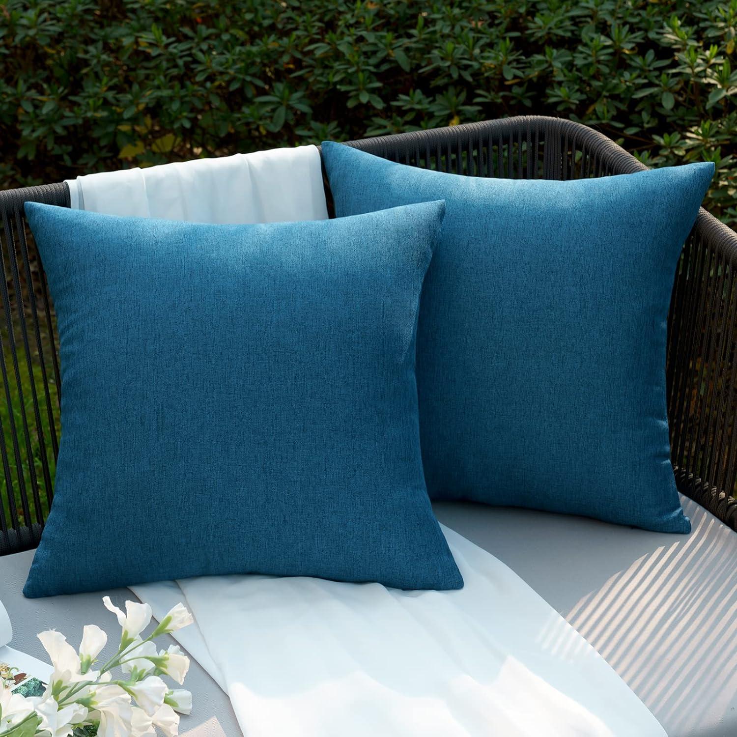 Wasserdichter Outdoor Kissenbezug 45x45 cm 2er Set Blau