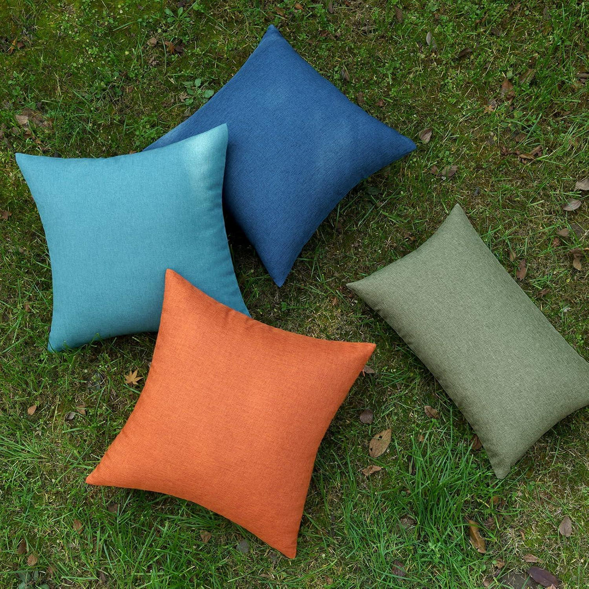 EMEMA Kissenbezug Outdoor Wasserdicht Dekokissen 2er Set 45x45 cm Pfauenblau