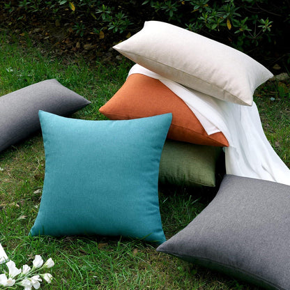 Wasserdichter Kissenbezug 2er Set für Outdoor 45x45 cm Pfauenblau