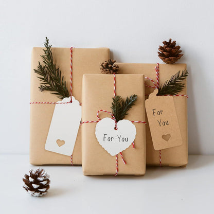 200 Geschenkanhänger Hochzeit Kraftpapier mit Juteband