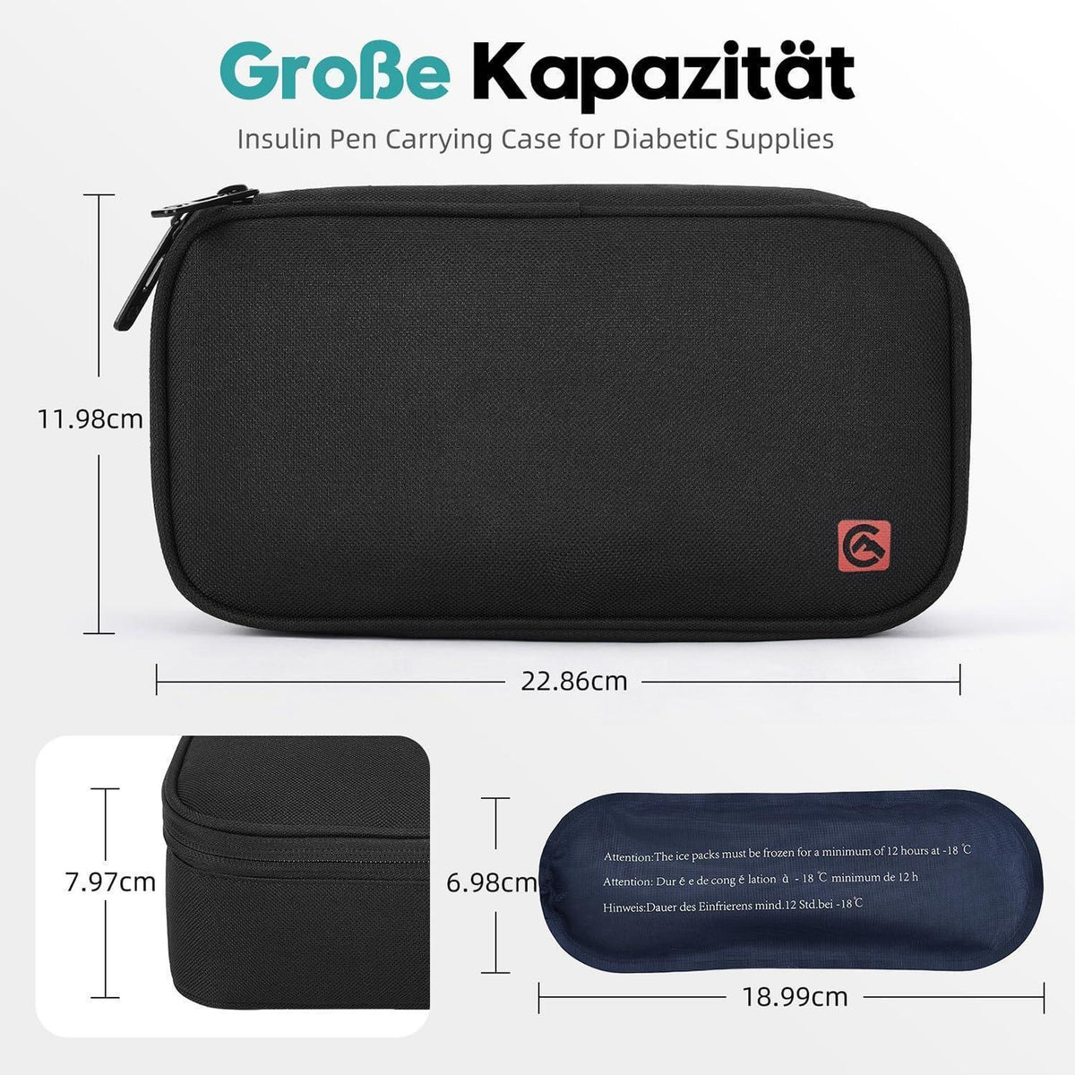 Insulin Kühltasche für Diabetiker – Tragbar mit Eisbeuteln