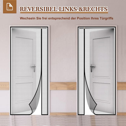 Fliegengitter Balkontür Magnet 80x210cm – Universal Öffnung Schwarz