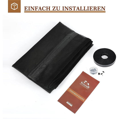 Fliegengitter Balkontür Magnet 80x210cm – Universal Öffnung Schwarz