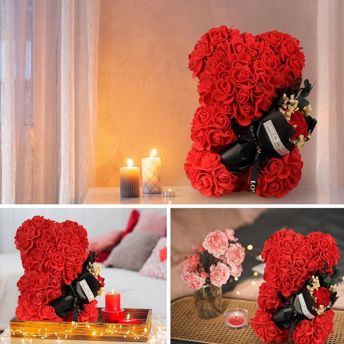 Rosenbär mit "I Love You" Halskette – Romantisches Geschenk für Sie