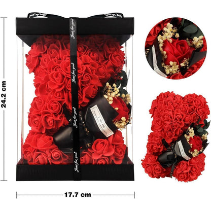 Rosenbär mit "I Love You" Halskette – Romantisches Geschenk für Sie