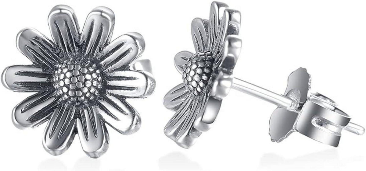 Elegante Damen Silber Blumen Ohrstecker Exquisite Ohrringe