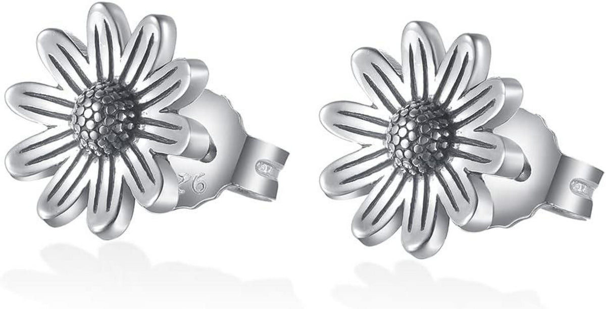 Elegante Damen Silber Blumen Ohrstecker Exquisite Ohrringe
