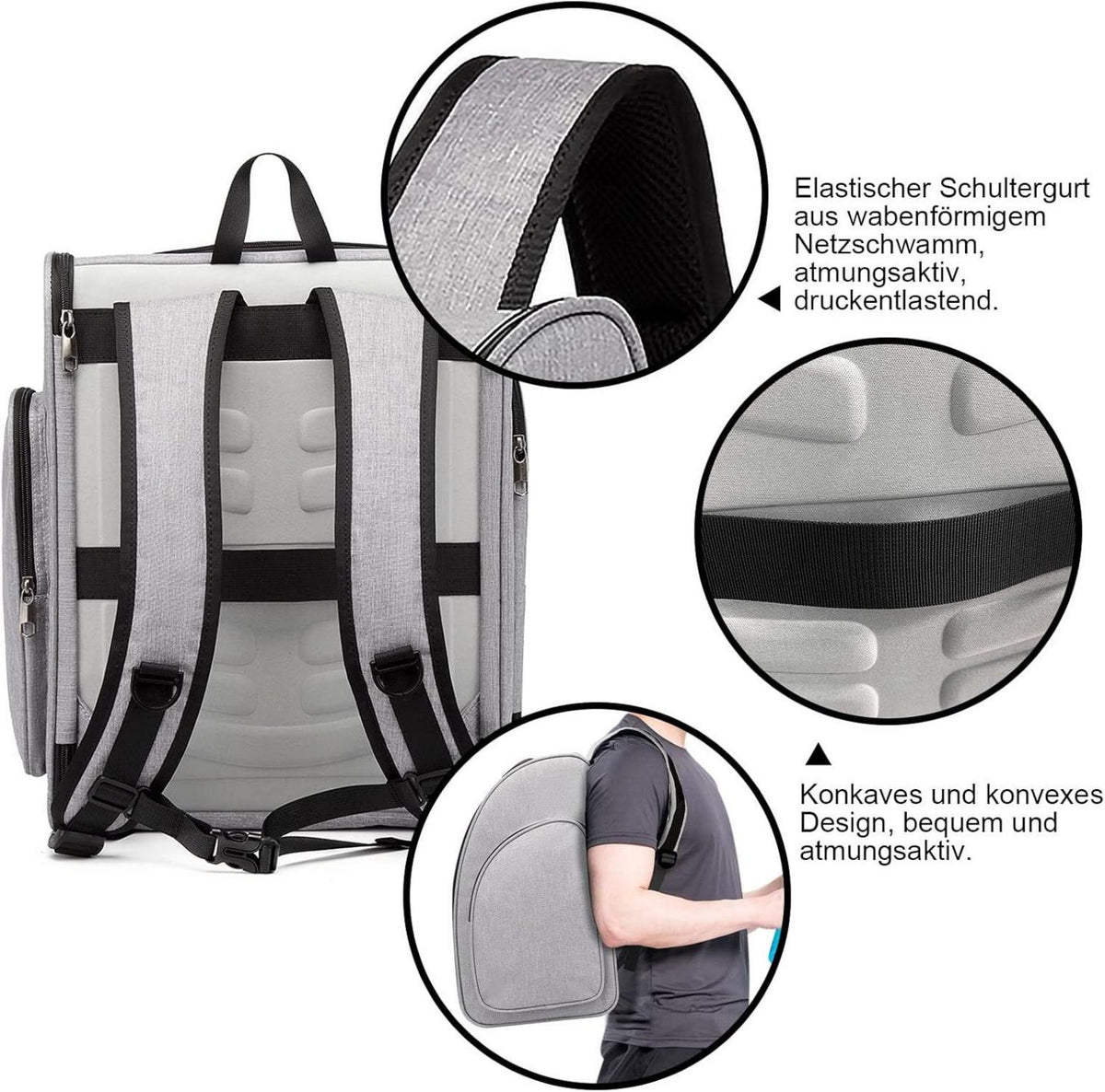 Hunderucksack Katzen Rucksack atmungsaktiv faltbar Fenster Grau 8 kg