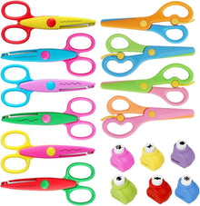 Kinder Bastelschere Set mit Stanzer und Papierstanzer, 16-teilig