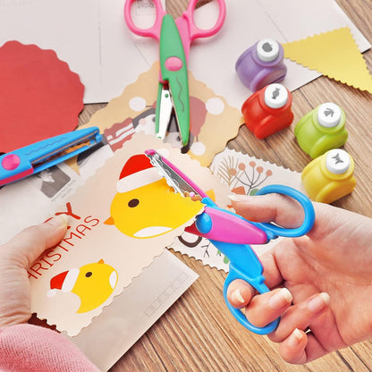 Kinder Bastelschere Set mit Zickzackscheren, Kinderscheren