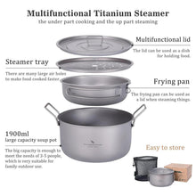 Titan Kochtopf Set – Leichtes Camping Kochgeschirr mit Deckel