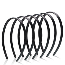 6er Pack Kunststoff Stirnbänder mit Zähnen dünn 8mm Schwarz