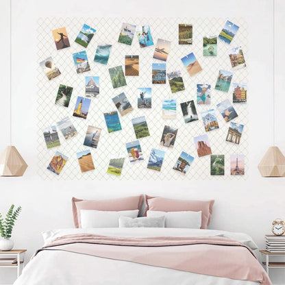 Foto Netz Wanddeko XL mit Holzklammern & Nägeln
