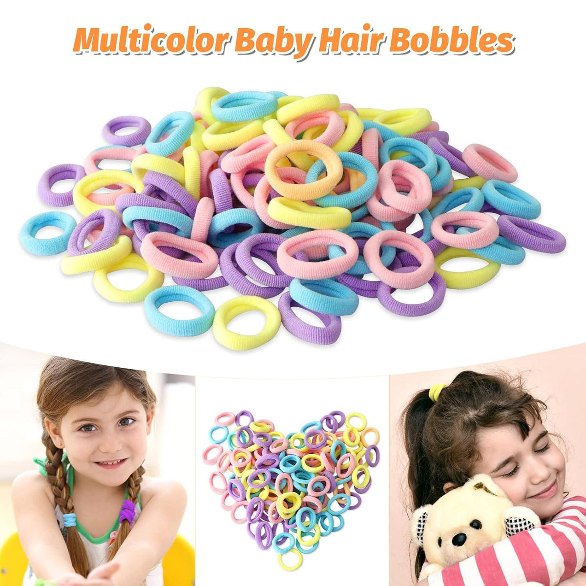 120 Stück Haargummis Mädchen Baby Zopfgummis Elastische Mini Haarband 5 Farben