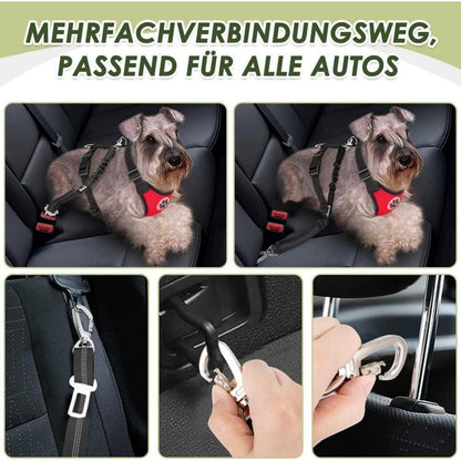 Hundegeschirr Auto Sicherheitsgurt Set – Atmungsaktiv, Rot, XS
