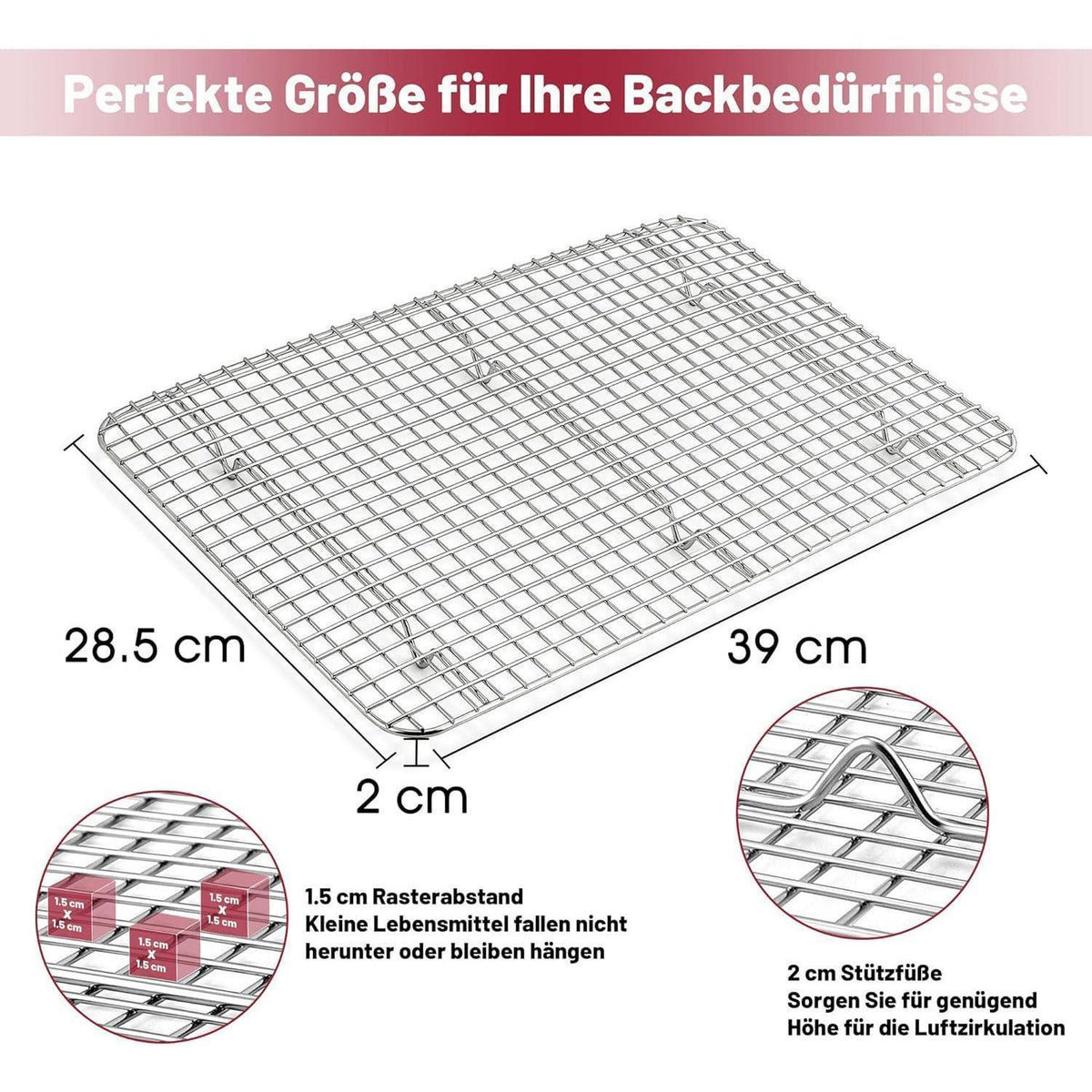 Edelstahl Abkühlgitter 2er Set – Rostfrei & Spülmaschinenfest