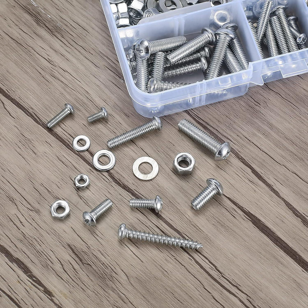 Schrauben- und Muttern-Set M3-M5, 380 Teile, Silber