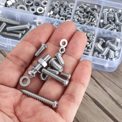 Schrauben- und Muttern-Set M3-M5, 380 Teile, Silber