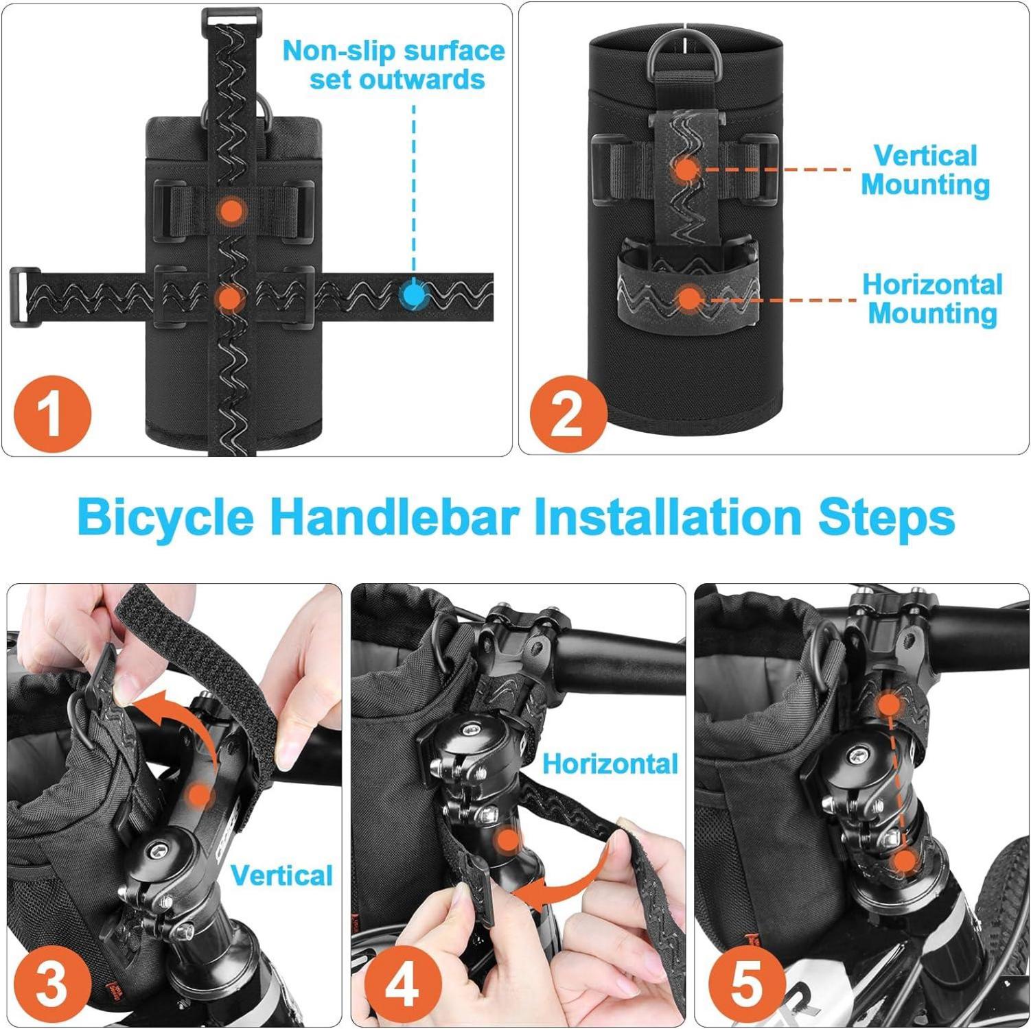 Fahrrad Flaschenhalter 24oz Schwarz Netztasche Isoliert