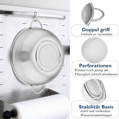 Edelstahl Küchensieb Set Mikroperforiert 3er 16/22/28cm
