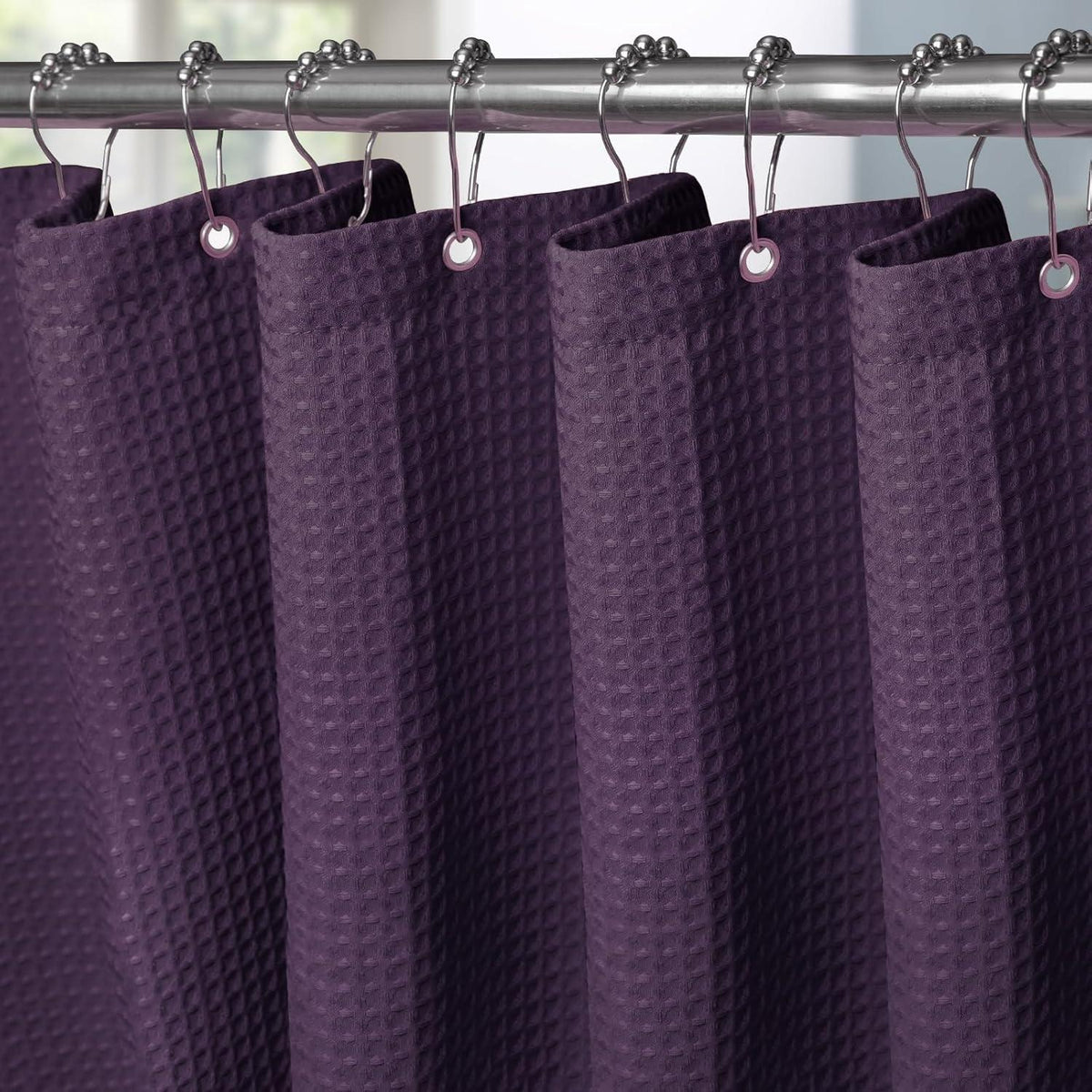 Waffel Duschvorhang Anti Schimmel Textil 92x182cm Lila