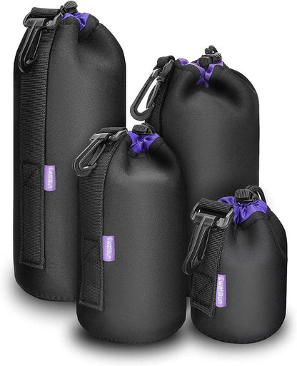 Neopren Objektivtasche Set für Kameraobjektive 4er Pack