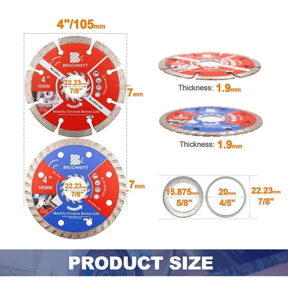 Diamant Trennscheibe 105mm 20er Pack für Stein & Fliesen