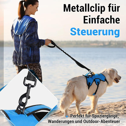 Ausbruchsicheres Hundegeschirr mit Griff, Blau M