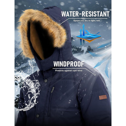 Herren Winter Parka Dunkelblau 3XL - Warm & Winddicht