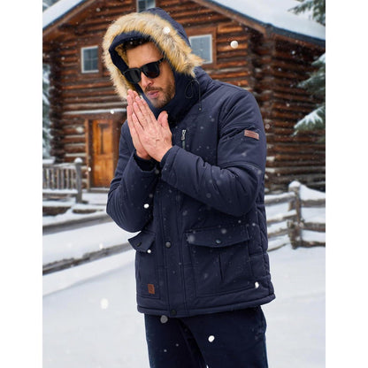Herren Winter Parka Dunkelblau 3XL - Warm & Winddicht